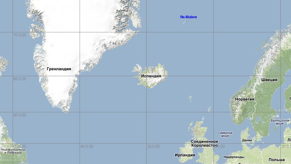 Остров гренландия на карте океанов